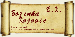 Božinka Kojović vizit kartica